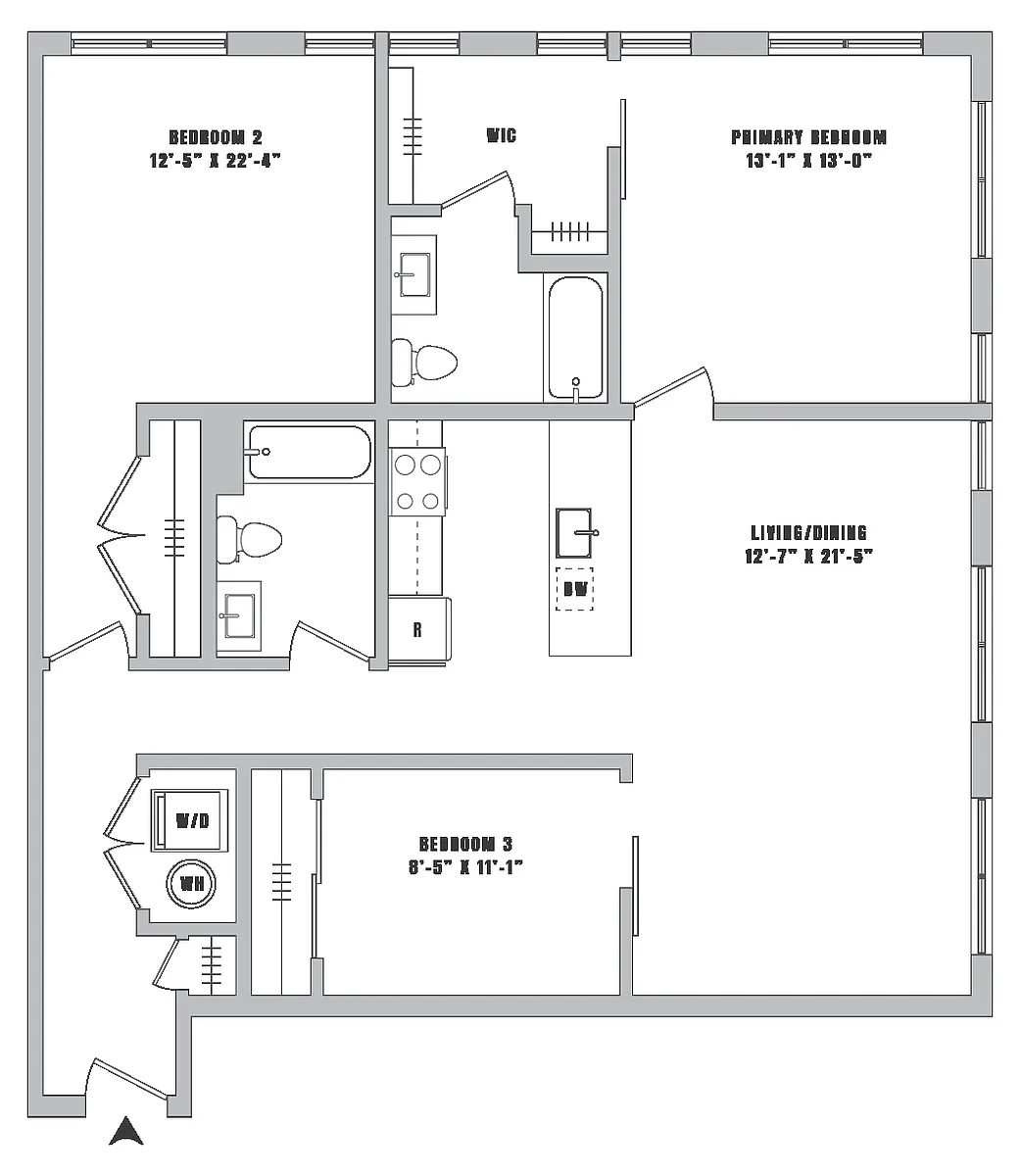 Floor plan 3 Bed-2 Bath-C2