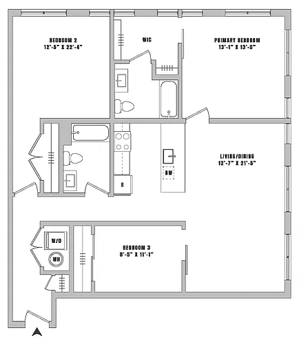 Floor plan 3 Bed-2 Bath-C2