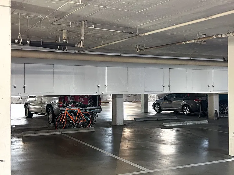 Two dedicated parking spaces, with optional bicycle storage