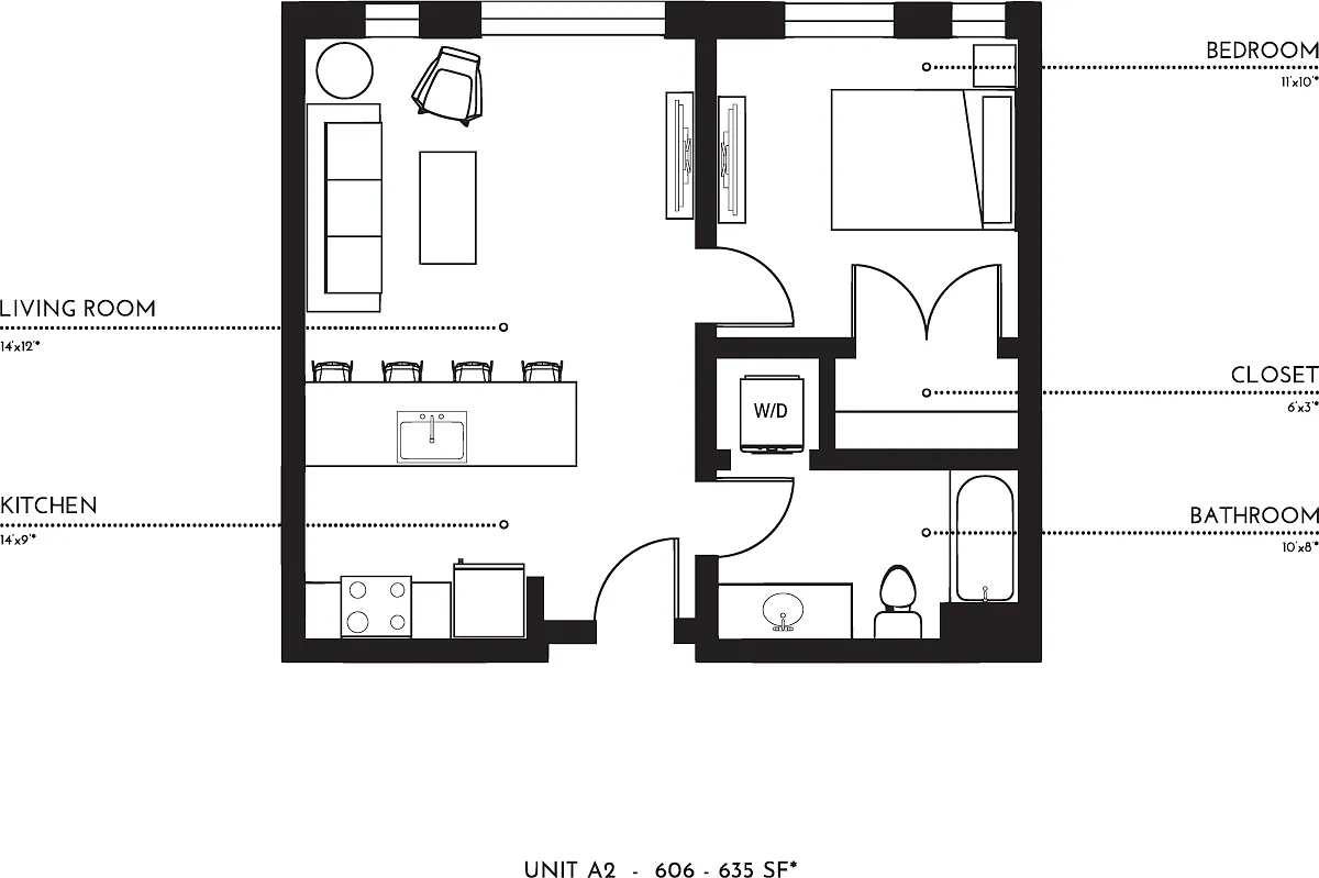 Floor plan A2 No Balcony