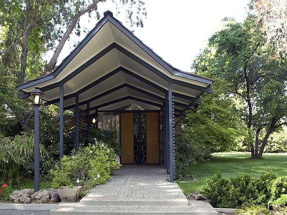 WOOD FRONT DOORS WITH STAINED GLASS
