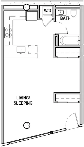 Floor plan One Bedroom - ADU - B