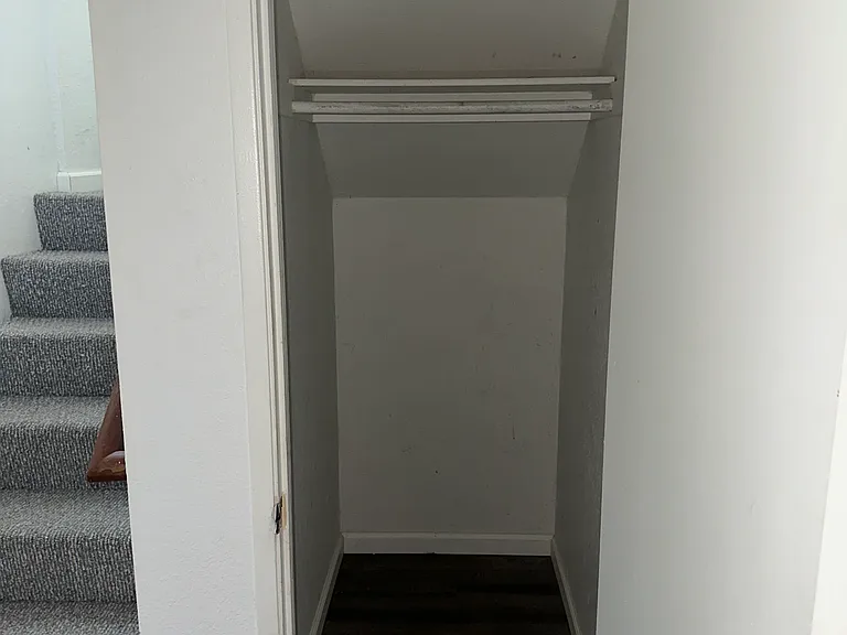 under stairs closet storage.