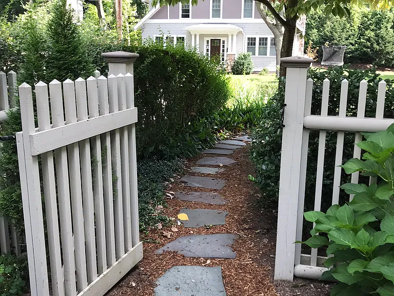 This is the view from the garden out to the street.