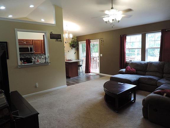 Living room and kitchen view from the hall