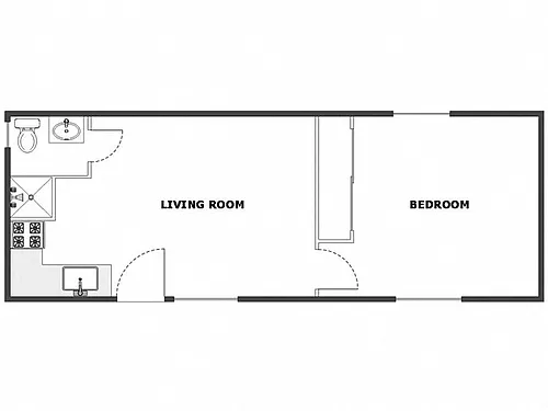 Floor plan 1 Bed / 1 Bath: Type A