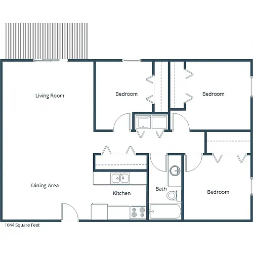 Floor plan Three Bedroom 31B