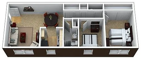 Floor plan 2 Bed 1 Bath