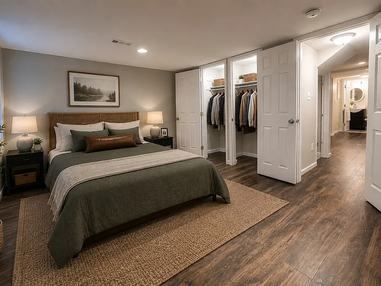 Basement Bedroom - Virtually Staged