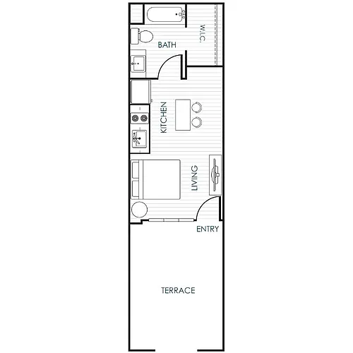 Floor plan Studio Furnished Garden Unit