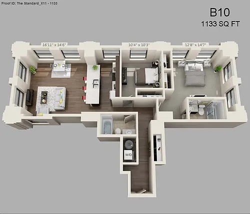 Floor plan Two Bed/Two Bath - 1133