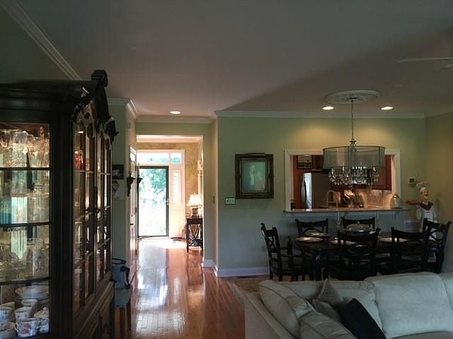 Great room looking towards kitchen and front door