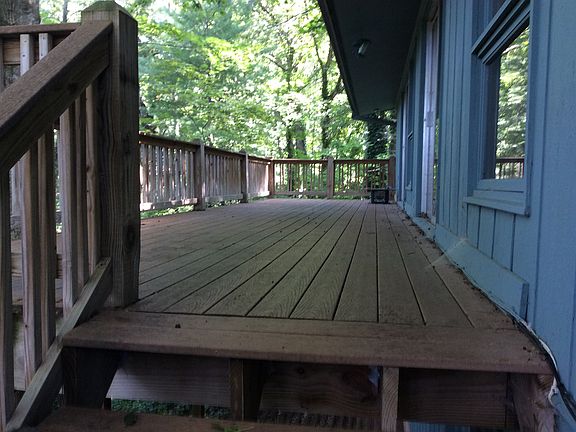 Deck from external stairs