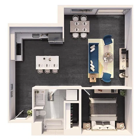 Floor plan 1 Bedroom Deluxe