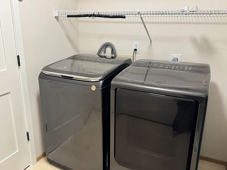 Laundry room off garage Mud room