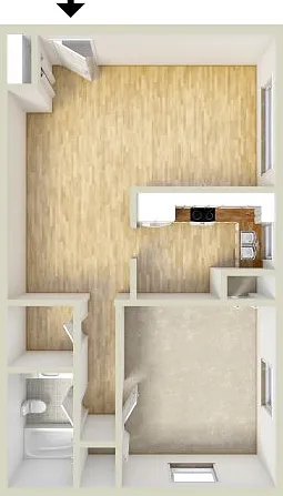 One bedroom floor plan One bedroom floor plan