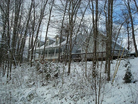 View from drive in snow.