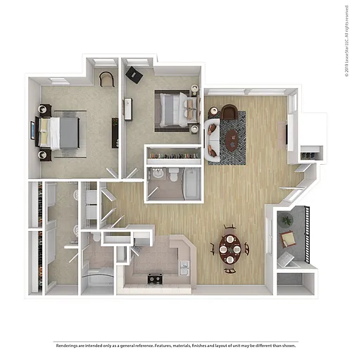 Floor plan 2 Bed 2 Bath