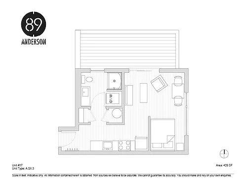 Floor plan 89 Anderson Studio Plan C