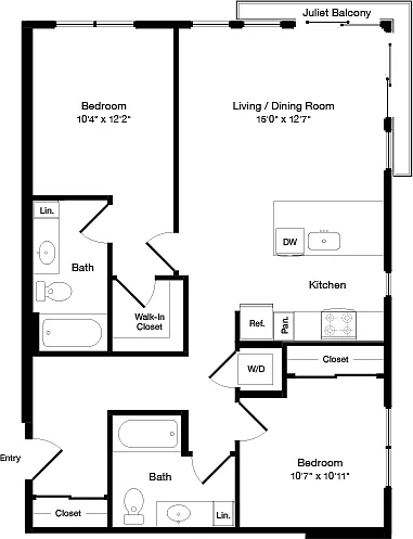 Floor plan B3 West- Floors 5-6