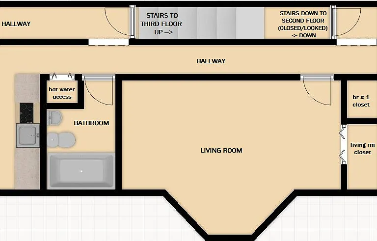 Main level floorplan (2nd floor)