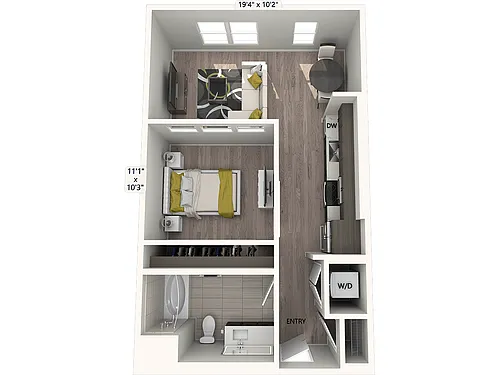 Floor plan S1S-Signature-624sf