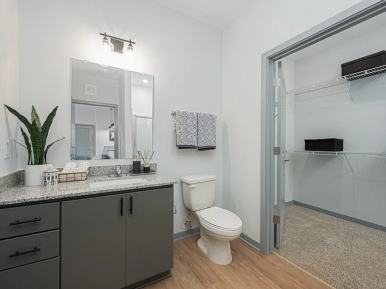Spacious Bathroom with Walk-in Closet
