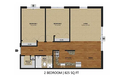 Floor plan King's Highway - Two Bedroom