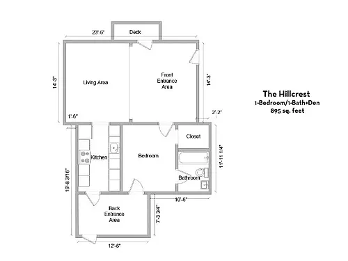 Floor plan 1x1 Patio