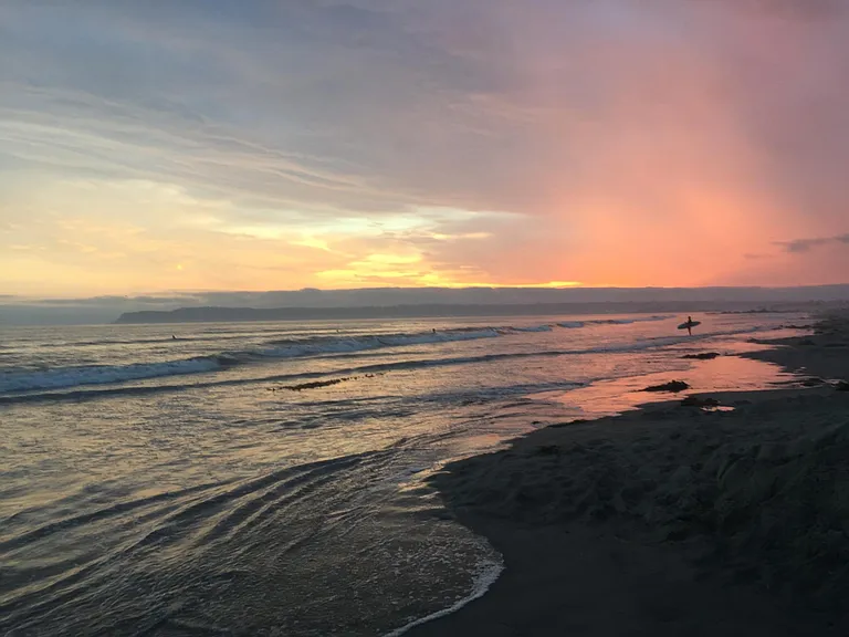 Beach and Ocean in front of building