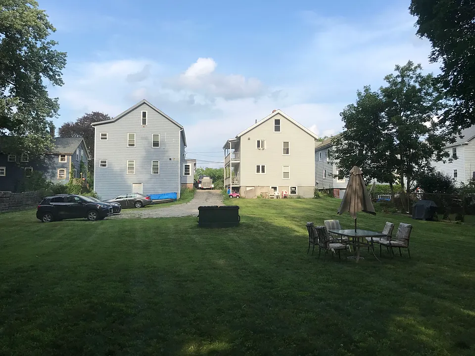 View of your yard and parking area from the corner of the property