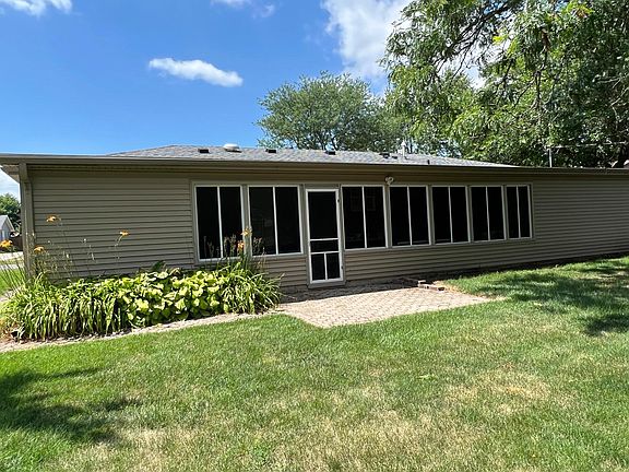 back of home with large screen porch