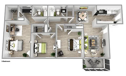 Floor plan Three Bedroom