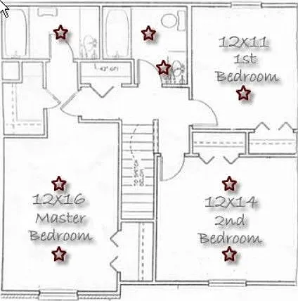 Upstairs 3 bedrooms & 2 full bathrooms