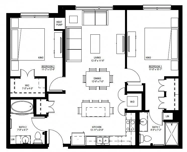 Floor plan Two Bedroom - P (80%)