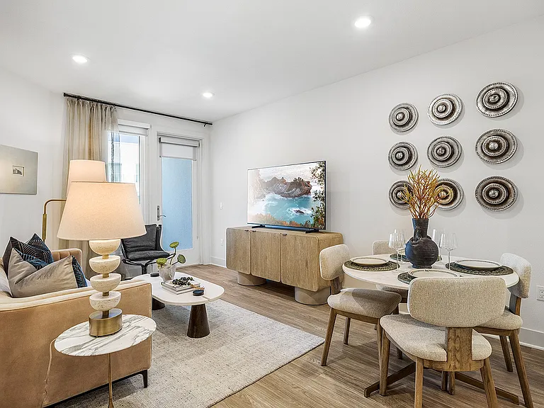 Modern living and dining area