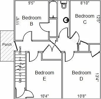 5 bed, 1.0 bath, 1560 sqft, $4,895 — Photo 4