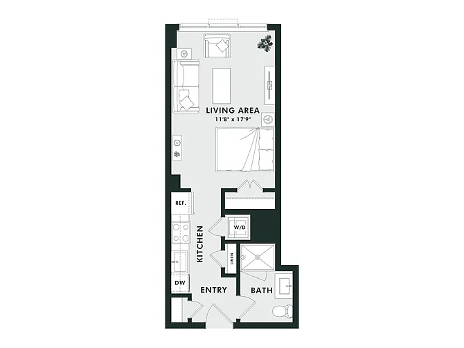 Floor plan S1 | Studio | 1 Bath