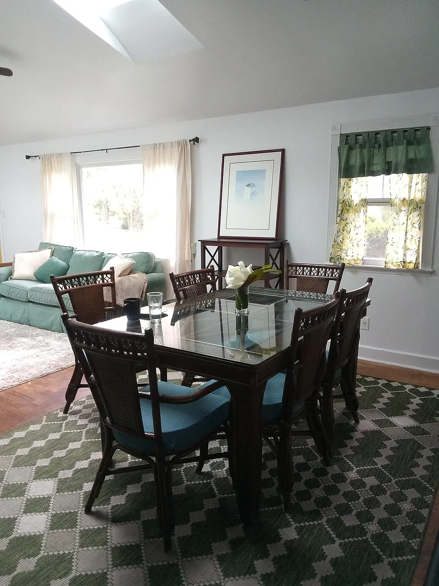 Easy clean table top and six chairs plus extra chairs. - Wingate Rd