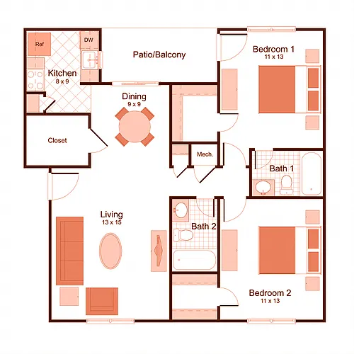 Floor plan 2x2 (Apartment)