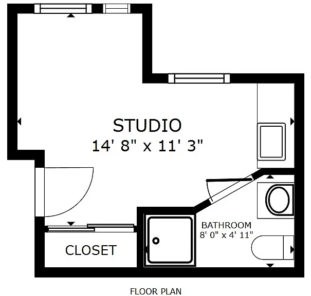 Floor plan Deluxe Corner Studio