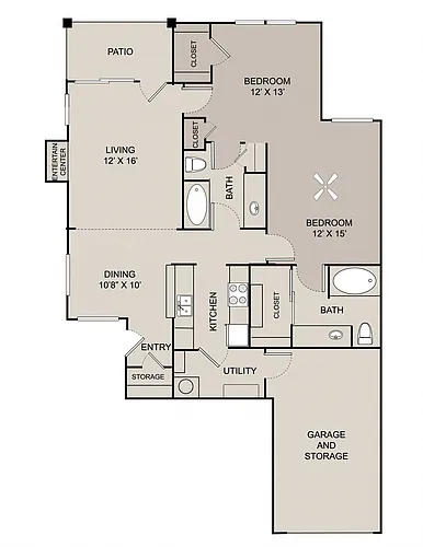 Floor plan 2 Bed Eastport Renovated