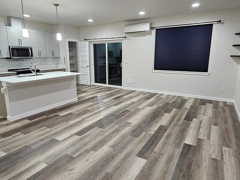 First floor Living room with open kitchen
