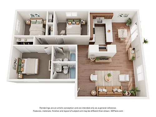 Floor plan Three Bedroom