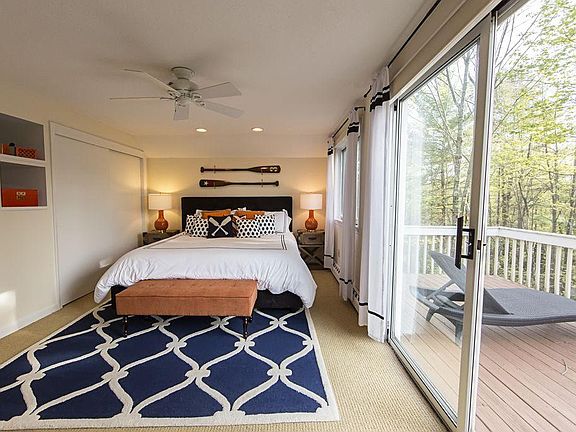 King bed with private bath & deck.