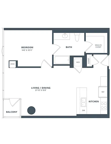 Floor plan 1 Bed/1 Bath-A9