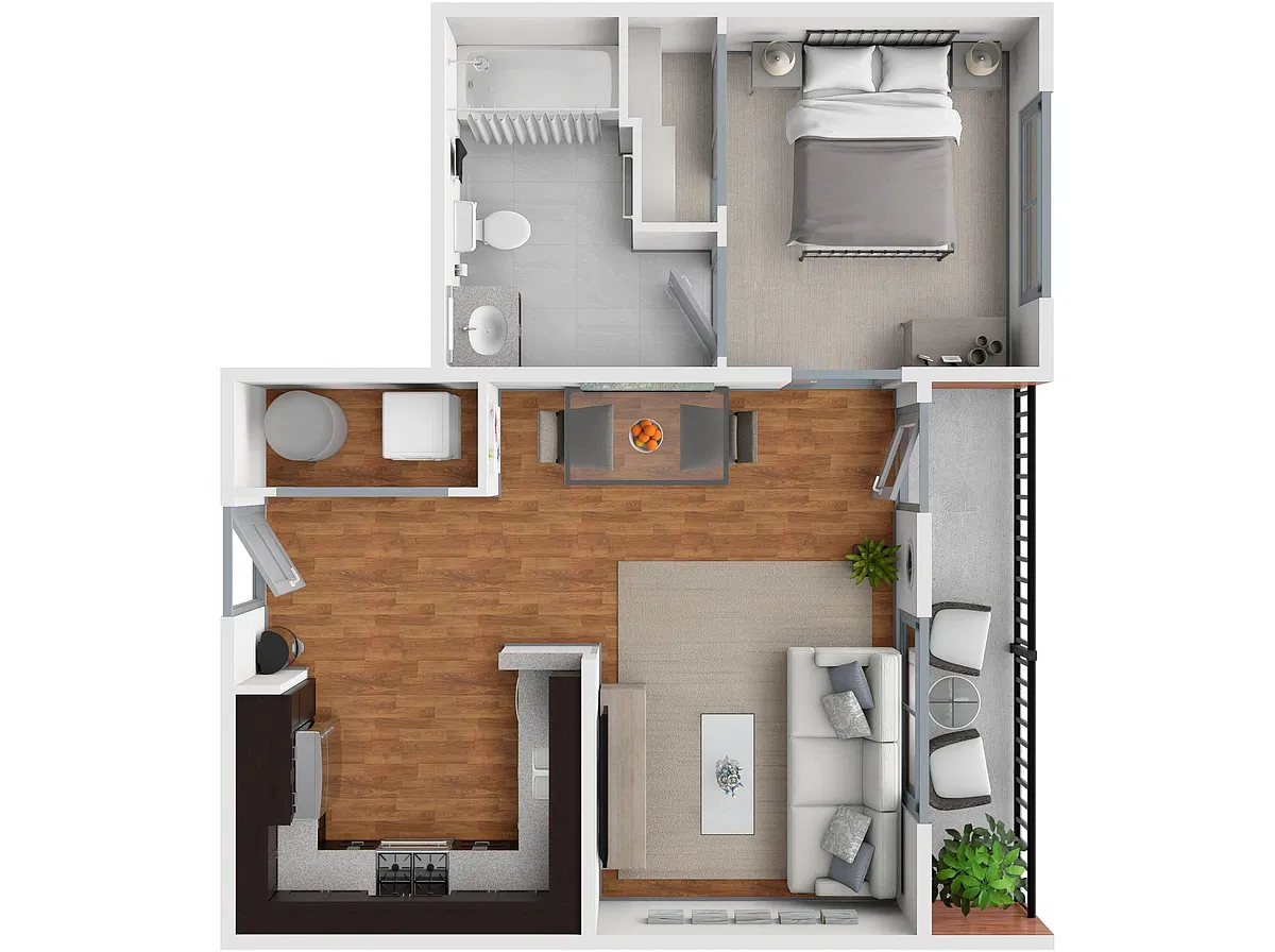 Floor plan 1x1a