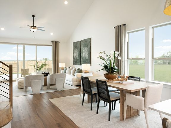 Bright Airy Dining Space Open to Gathering Room