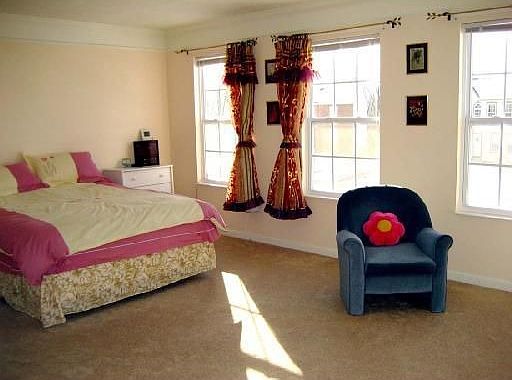 Bright large 17x12 bedroom with lots of windows in front of home