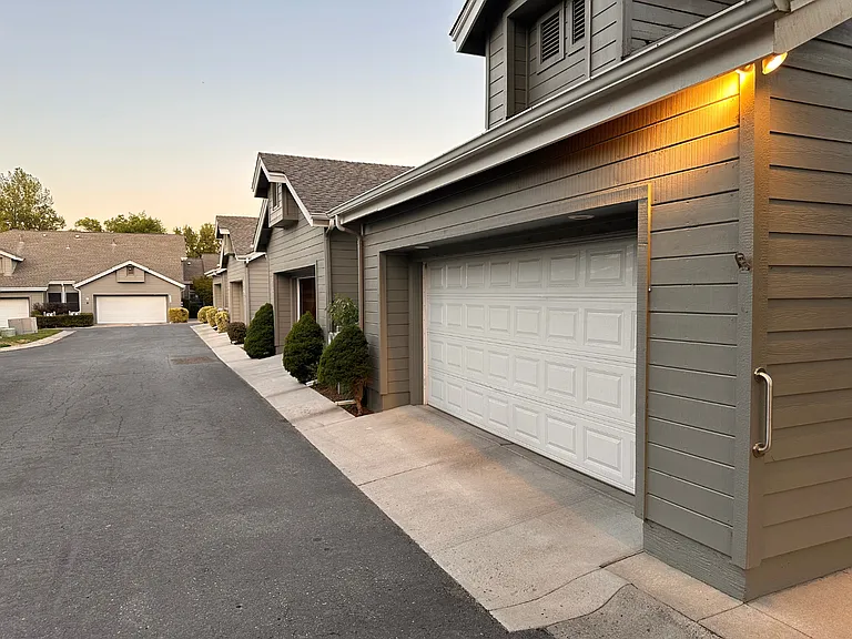 End unit in River Run with a two-car garage.